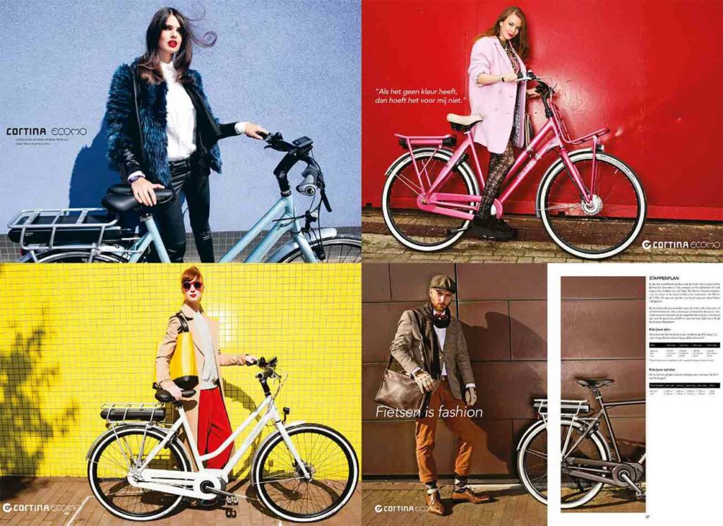 collage cortina ecomo campaign by torben raun cortina martin and lewis bikes fietsen